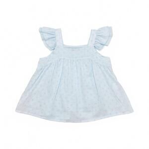 NEW DOE A DEAR girl's ruffle sleeve top in blue daisy